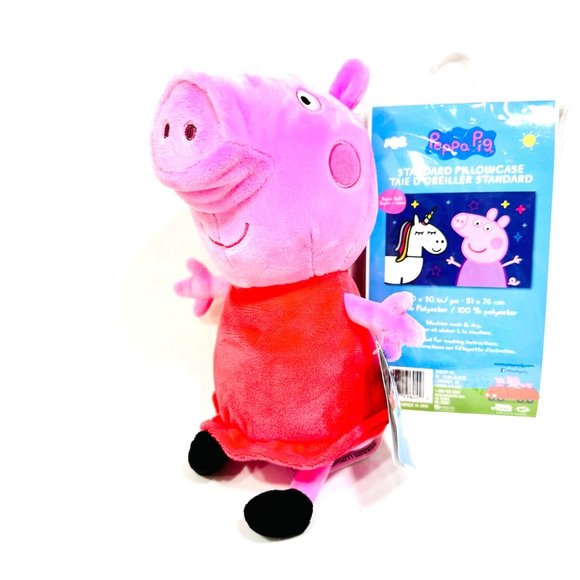 Fun Combo of Peppa Pig Kohl's Cares Plush and a NWT Pillowcase - Picture 2 of 12